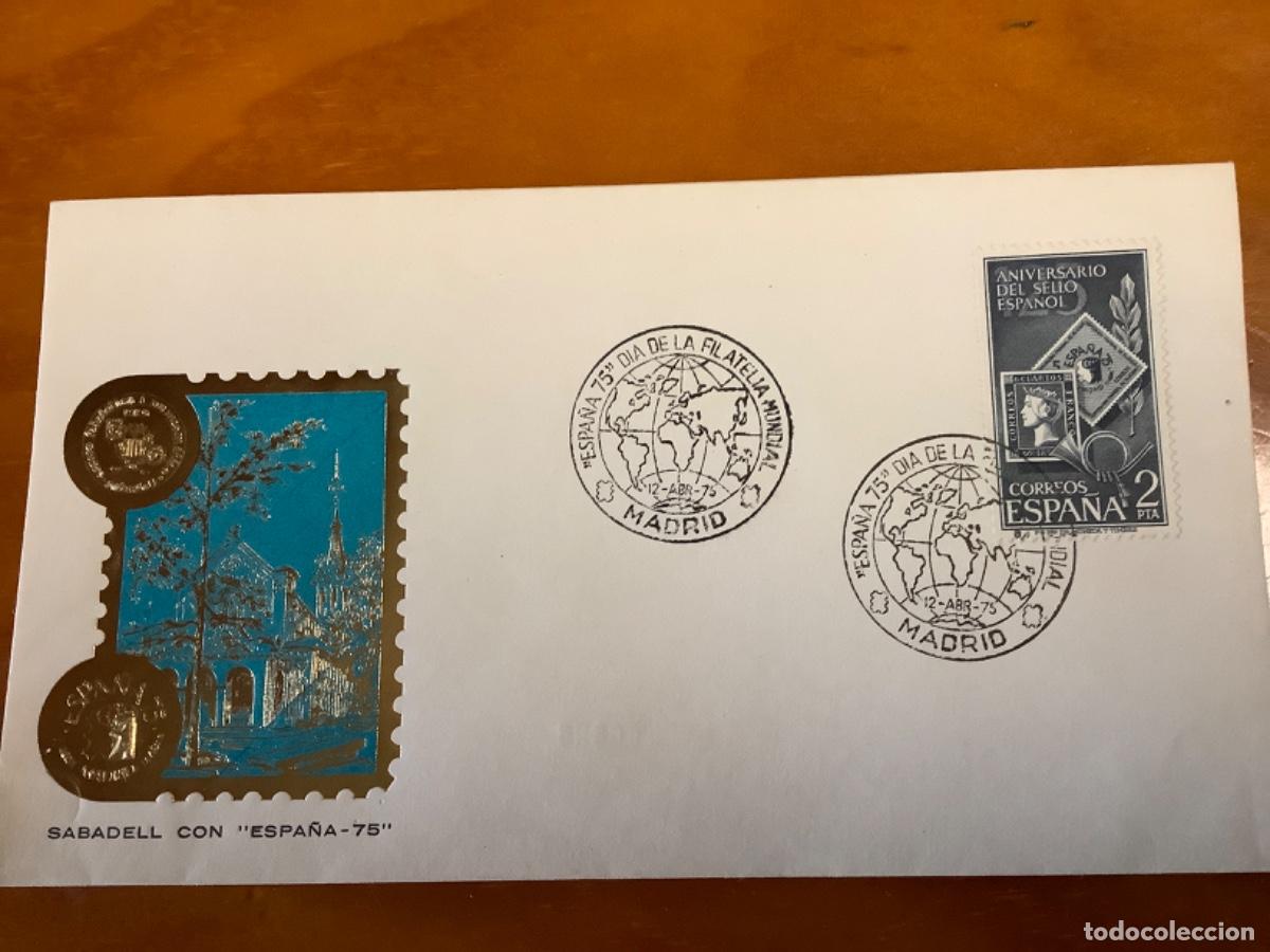 Sellos: LOTE DE 5 SOBRES DE SABADELL CON ESPA&Ntilde;A 75 - Foto 4