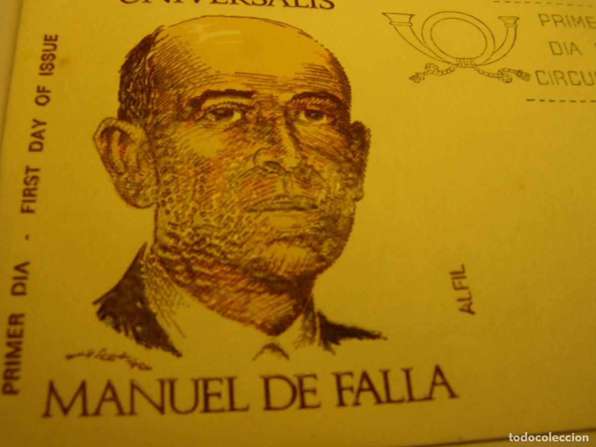 Sellos: Sobre primer dia Manuel de Falla, a&ntilde;o 1976. - Foto 2