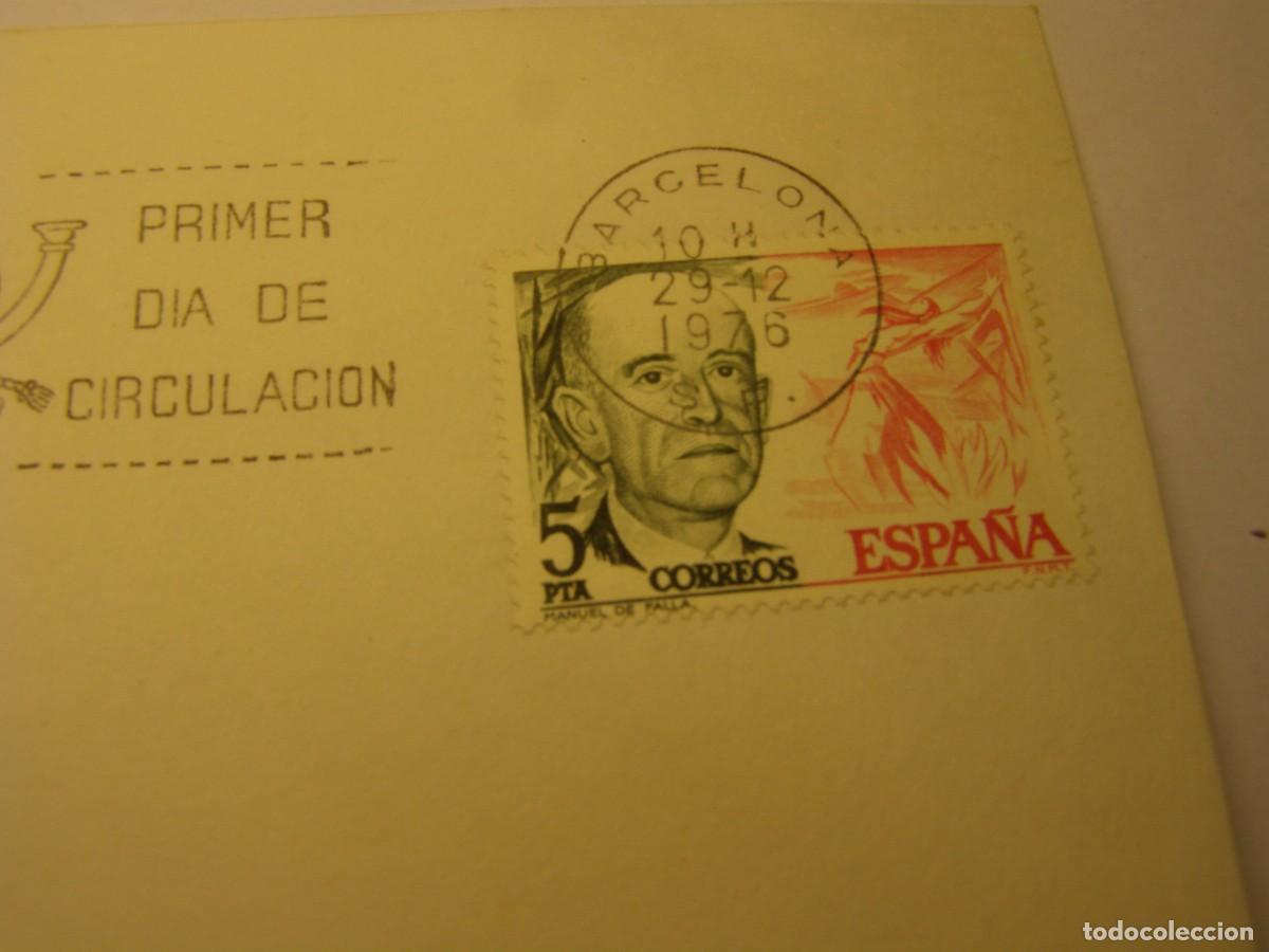 Sellos: Sobre primer dia Manuel de Falla, a&ntilde;o 1976. - Foto 3
