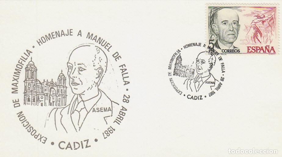 Sellos: A&ntilde;o 1987, CADIZ, HOMENAJE A MANUEL DE FALLA, SP - Foto 1