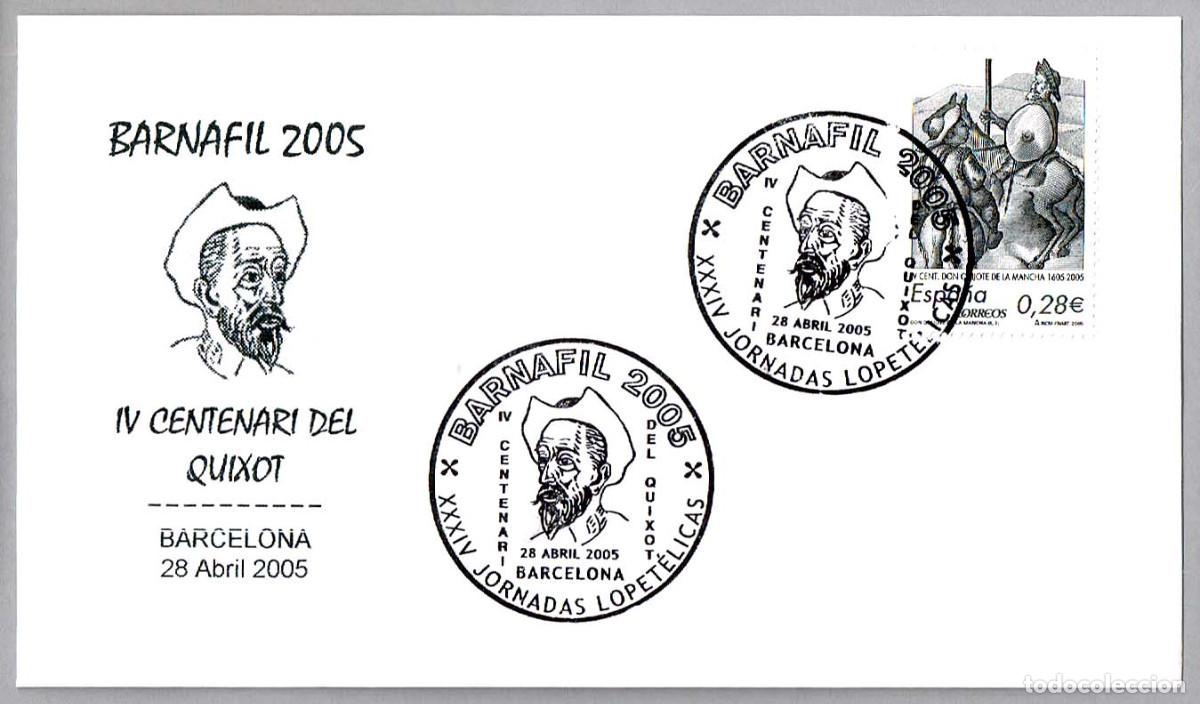 Sellos: Matasellos IV CENTENARIO DE EL QUIJOTE. Barcelona 2005 - Foto 1