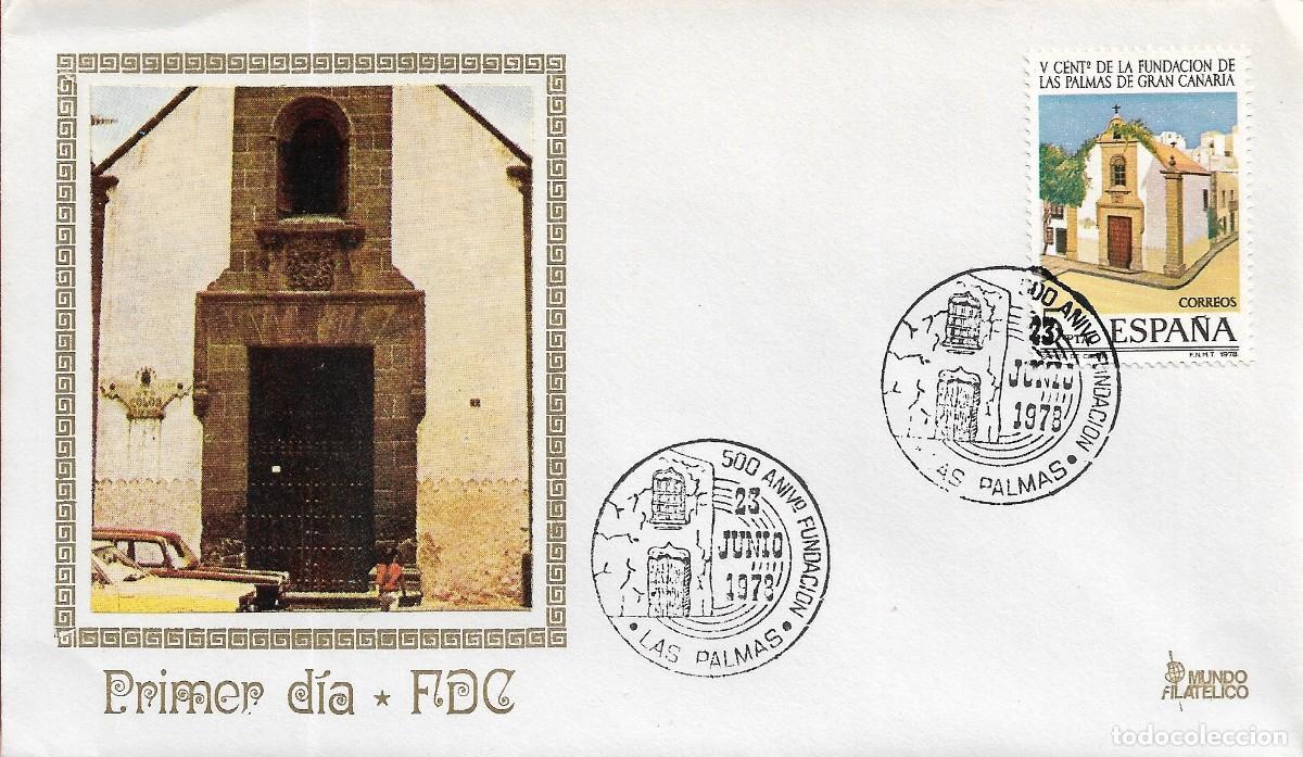 Sellos: 500 ANIVERSARIO FUNDACION CIUDAD DE LAS PALMAS (CANARIAS) 1978. MATASELLOS SOBRE MF ERMITA DE COLON