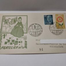 Sellos: SOBRE PRIMER DIA - I EXPOSICIÓN FILATÉLICA DE LA MODA 1965 BARCELONA - EDICIÓN LIMITADA