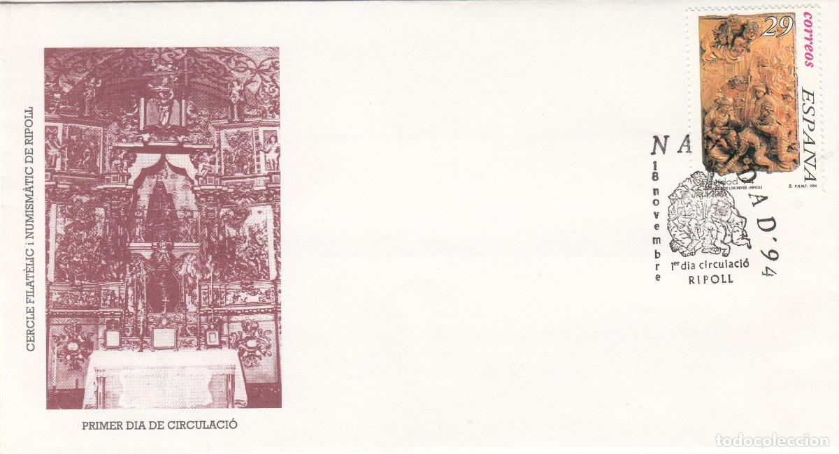 Sellos: SPD PRIMER D&Iacute;A - NAVIDAD 94 - RIPOLL 1994 - Foto 1