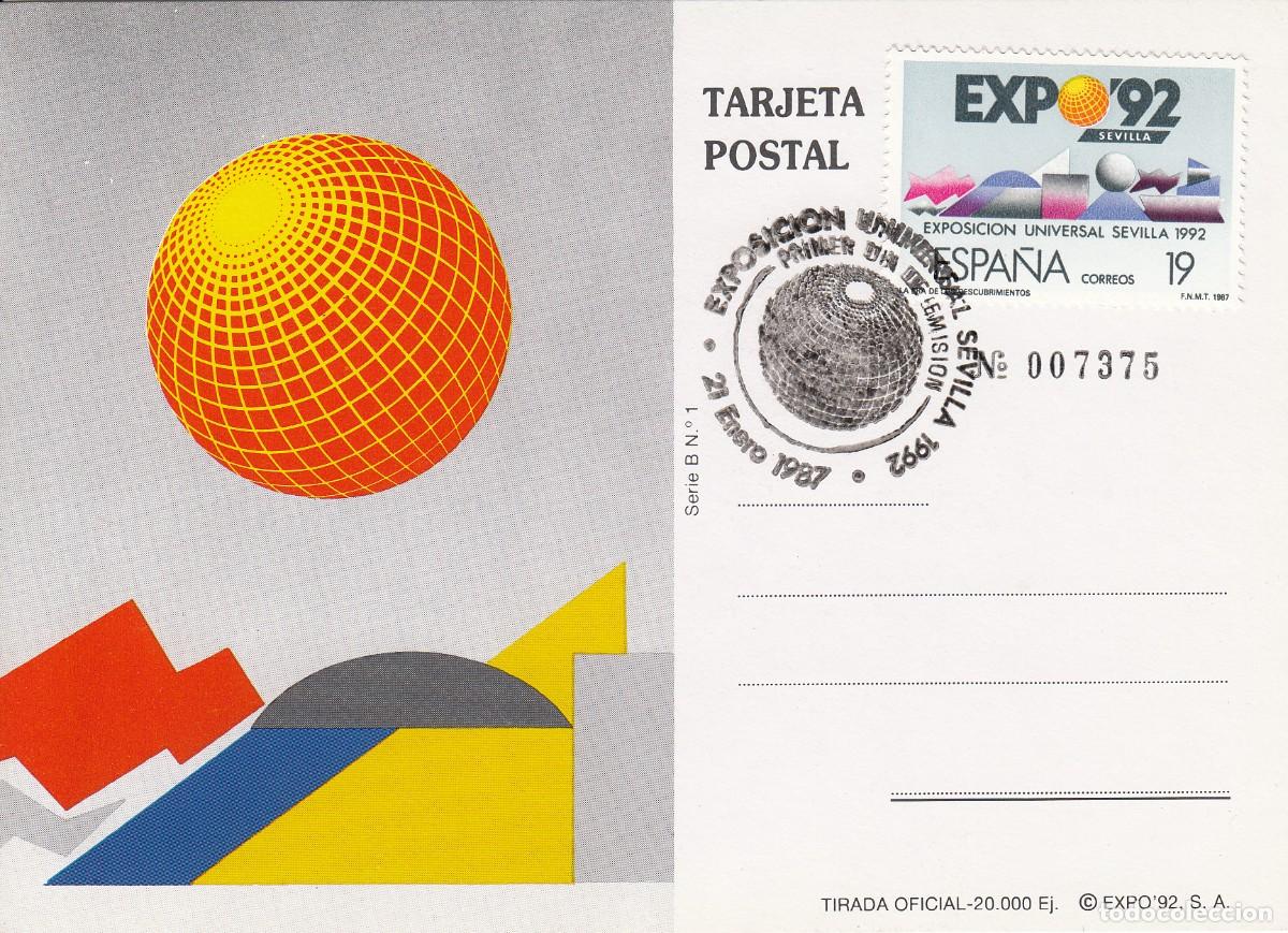 Sellos: SPD - PRIMER DIA TARJETA POSTAL EXPO 92