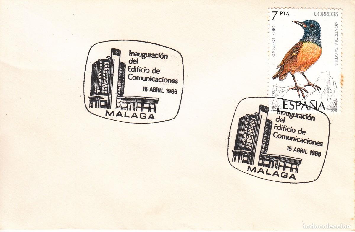 Sellos: SOBRE: 1986 MALAGA. INAGURACION EDIFICIO COMUNICACIONES - Foto 1