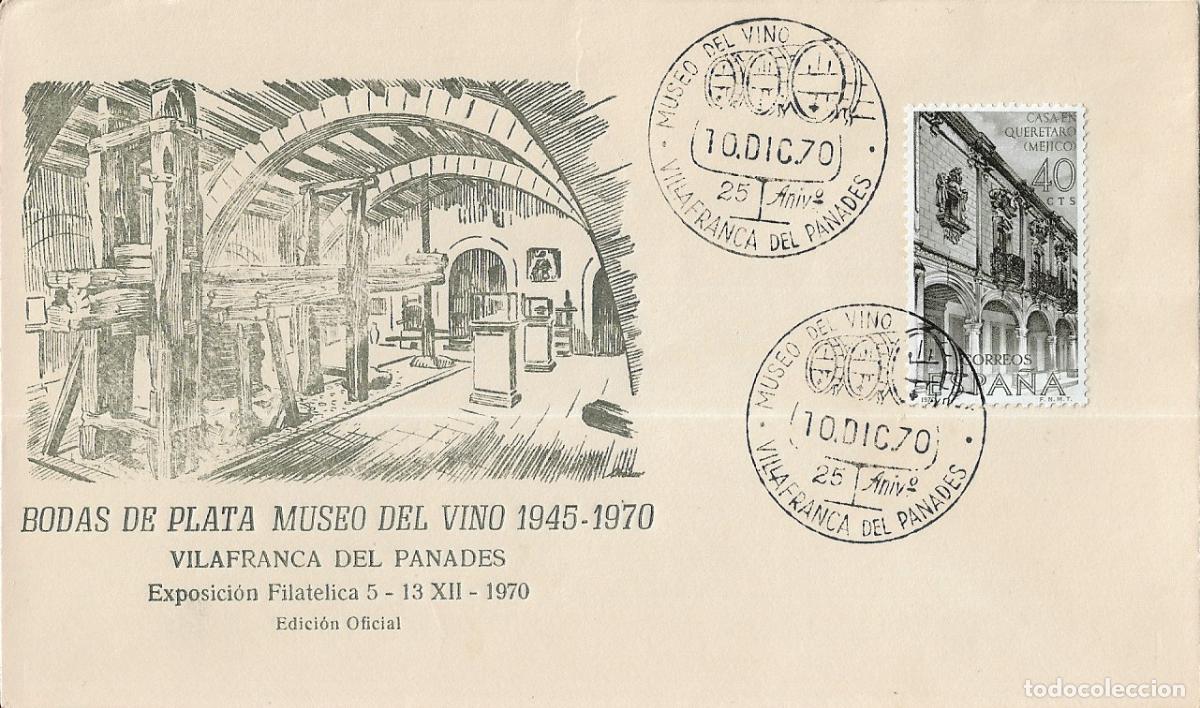 Briefmarken: MUSEO VINO 25 ANIVER, VILLAFRANCA DEL PANADES (BARCELONA) 10 DICIEMBRE 1970 MATASELLOS SOBRE EO GRIS