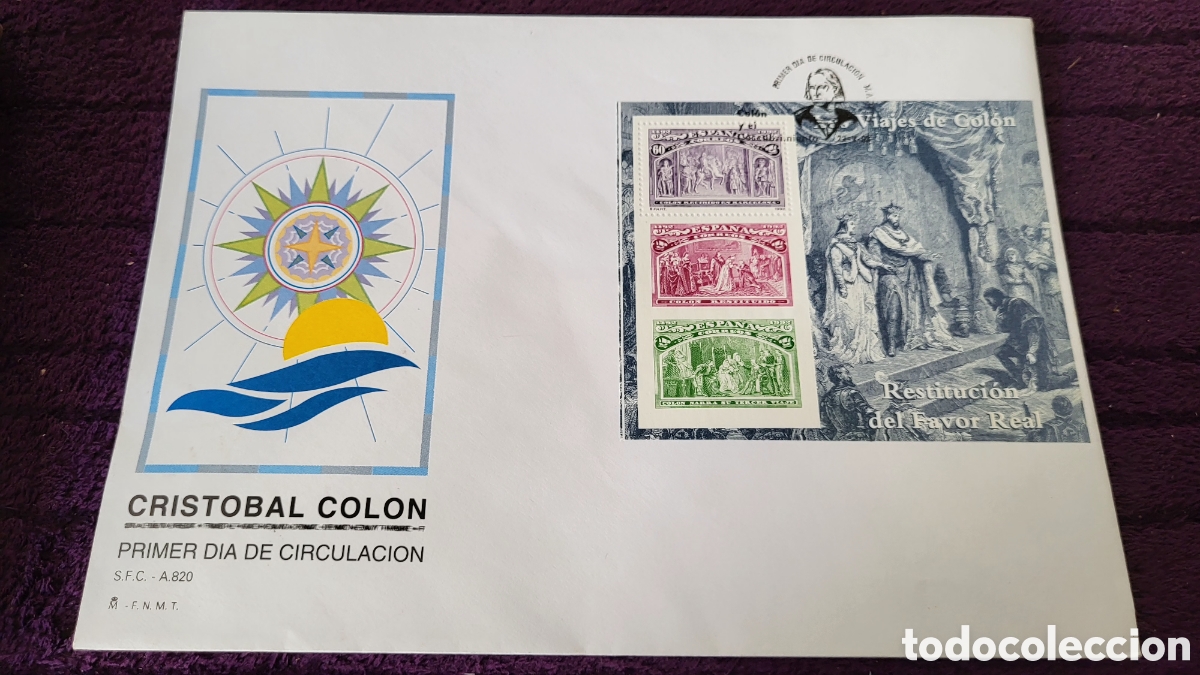 Sellos: Sobre Postal Crist&oacute;bal Colon - Foto 1