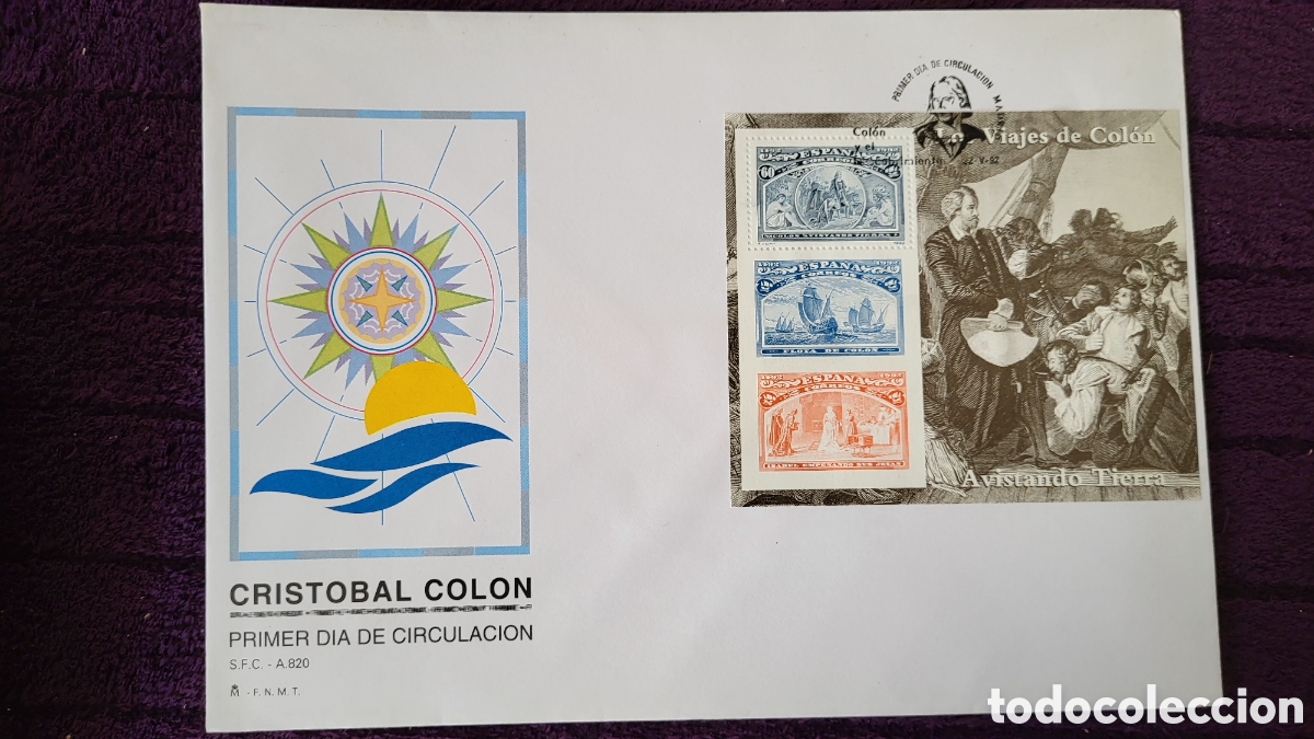 Sellos: Sobre Postal Crist&oacute;bal Colon - Foto 1