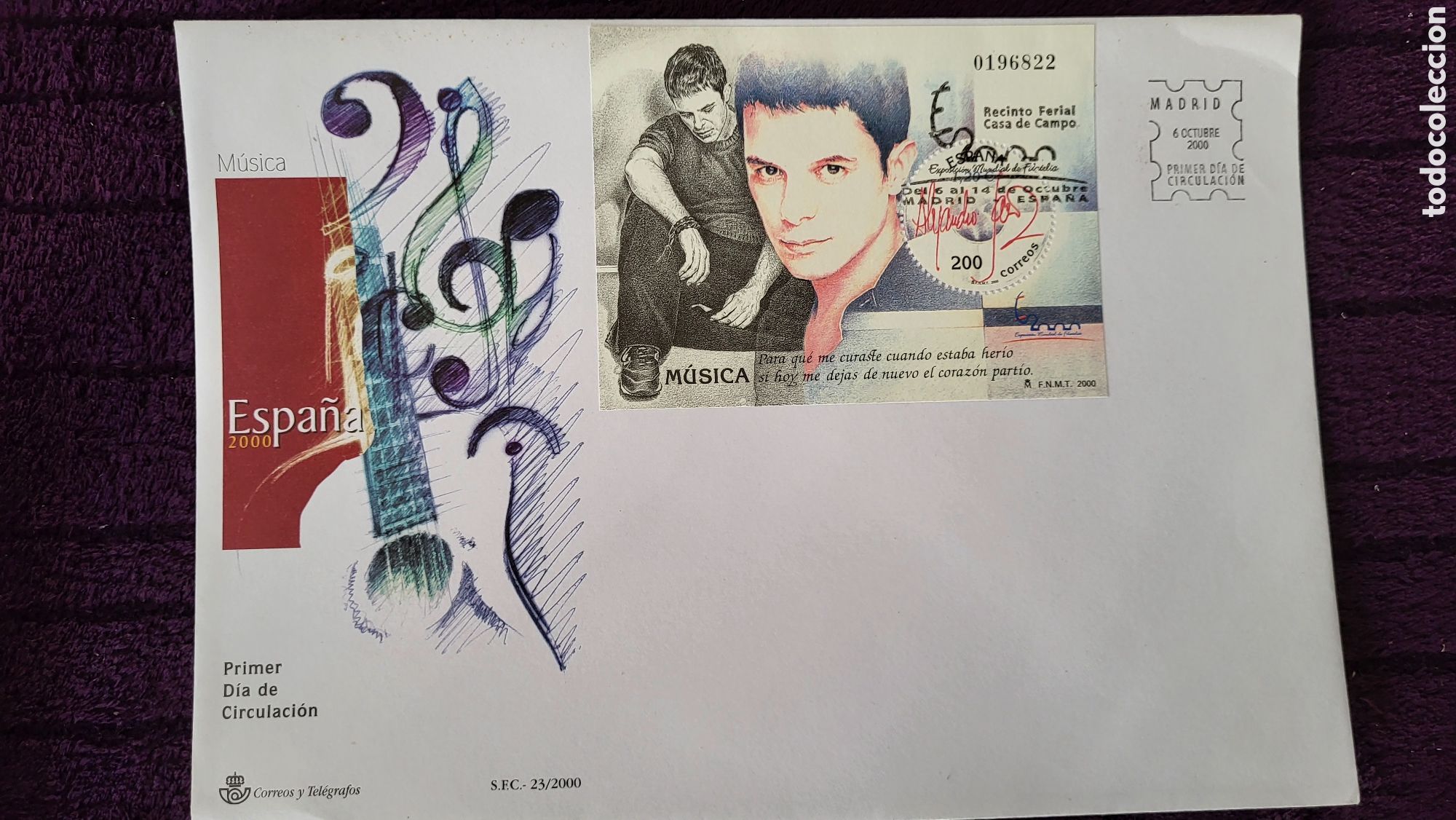 Sellos: Sobre Postal Musica Espa&ntilde;a - Foto 1