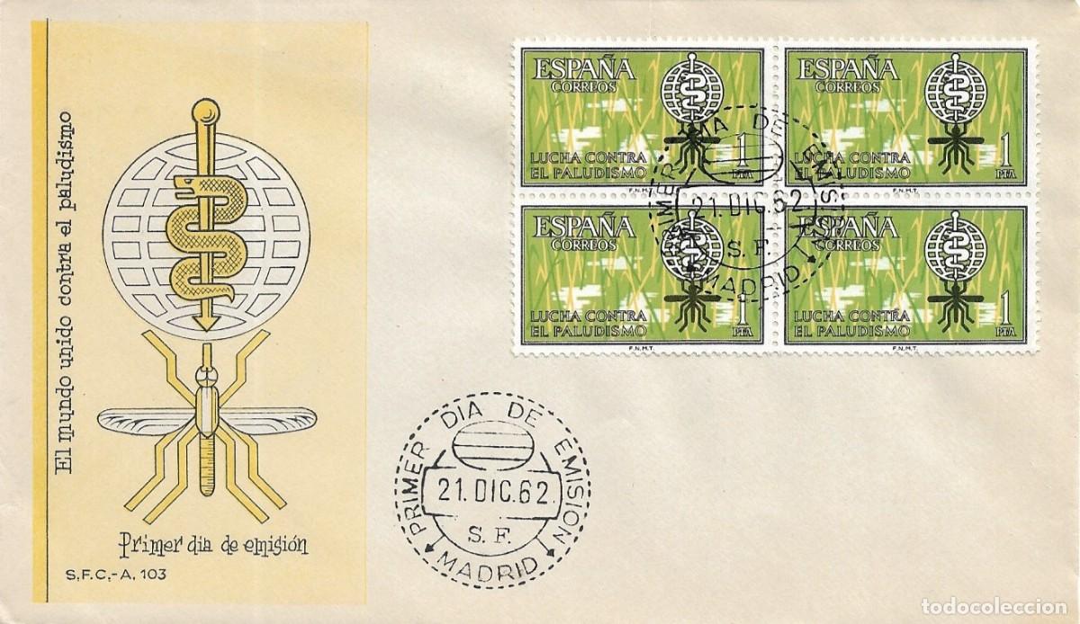 Stamps: MEDICINA CAMPA&Ntilde;A MUNDIAL ANTIMALARIA 1962 (EDIFIL 1479 CUATRO SELLOS) EN SPD DEL SERVICIO FILATELICO