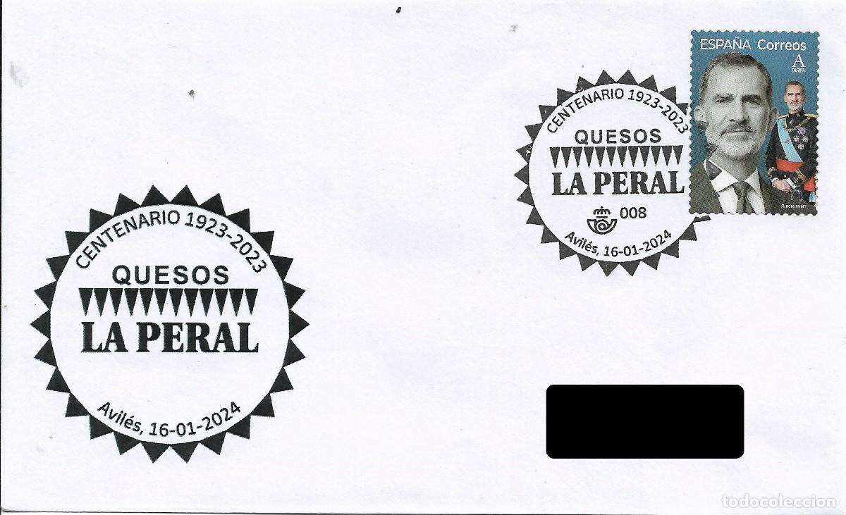 Sellos: ESPA&Ntilde;A. MATASELLOS ESPECIAL. CENTENARIO QUESOS &rdquo;LA PERAL&rdquo;. AVILES. 2024 - Foto 1