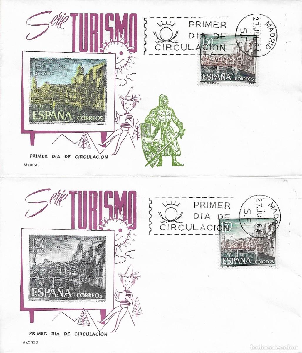 Francobolli: RARA VARIEDAD VISTA DE GERONA GIRONA SERIE TURISTICA 1964 (EDIFIL 1550) EN SPD ALONSO RARO ASI XZX