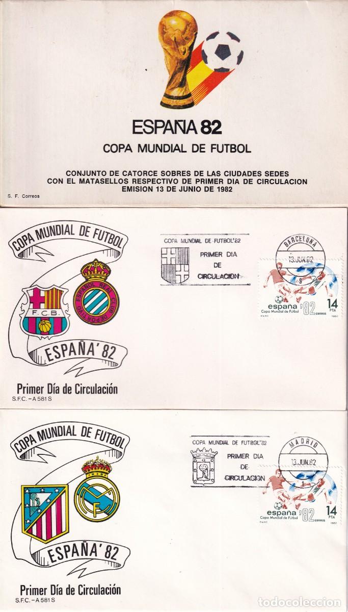 Sellos: COLECCION DE 14 SOBRES DE LAS CIUDADES SEDES COPA MUNDIAL FUTBOL ESPA&Ntilde;A 82 - 1982