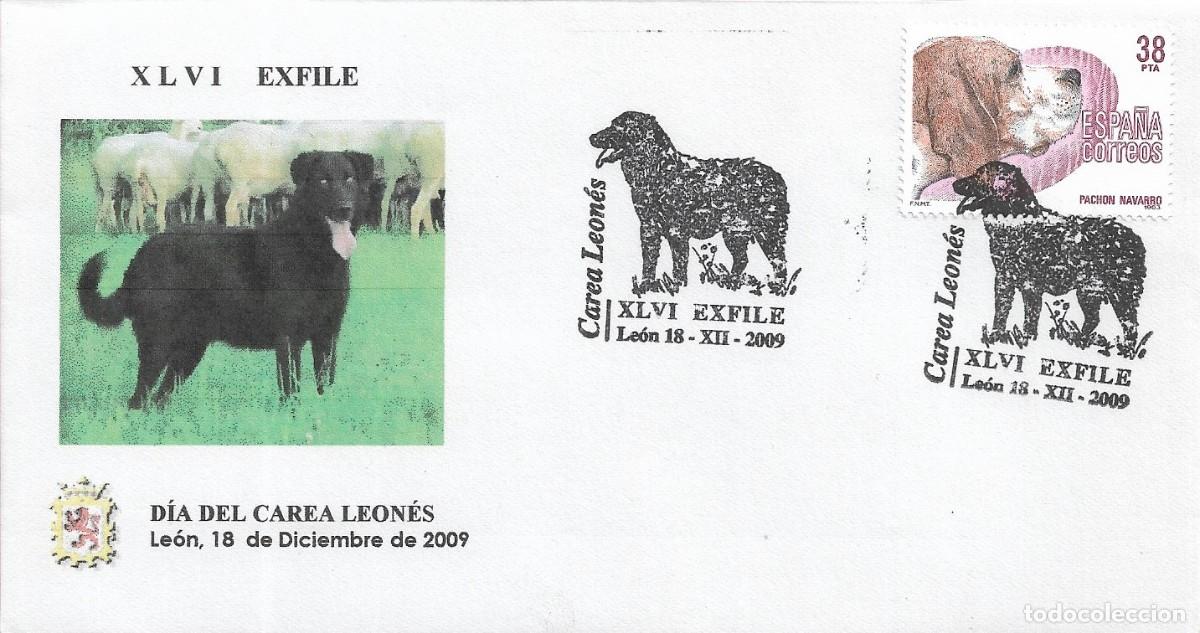 Briefmarken: PERROS DIA DEL CAREA LEONES XLVI EXFILE, LEON 2009. MATASELLOS EN RARO SOBRE ILUSTRADO MODELO 4