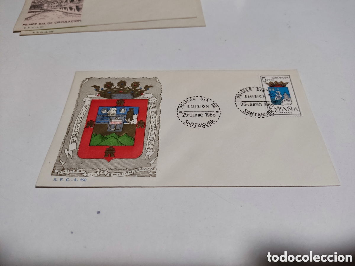 Sellos: Sobre primer d&iacute;a de circulaci&oacute;n, Santander - Foto 1