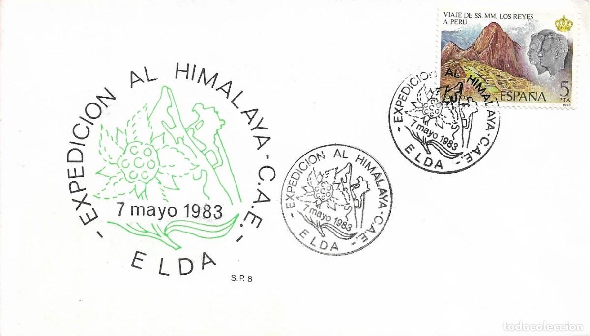 Briefmarken: MONTA&Ntilde;ISMO ALPINISMO EXPEDICION AL HIMALAYA CAE, ELDA (ALICANTE) 1983. MATASELLOS EN RARO SOBRE SP