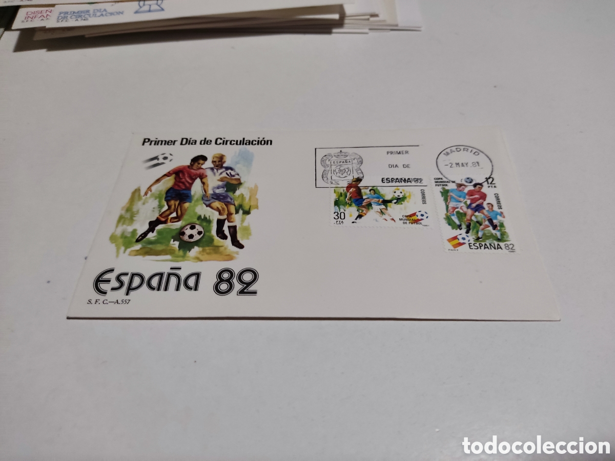Sellos: Sobre primer d&iacute;a de circulaci&oacute;n Espa&ntilde;a 82 - Foto 1