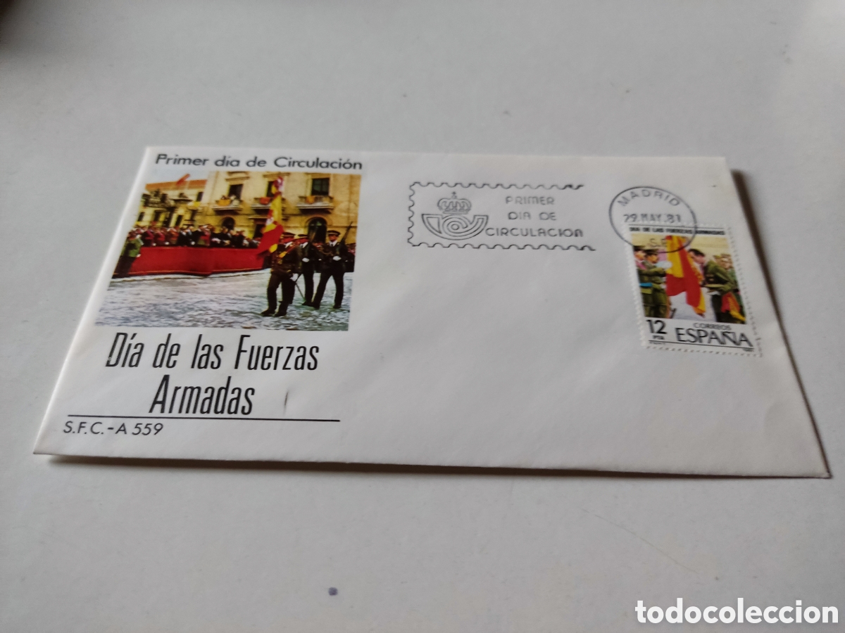 Sellos: Sobre primer d&iacute;a de circulaci&oacute;n, d&iacute;a de las fuerzas armadas