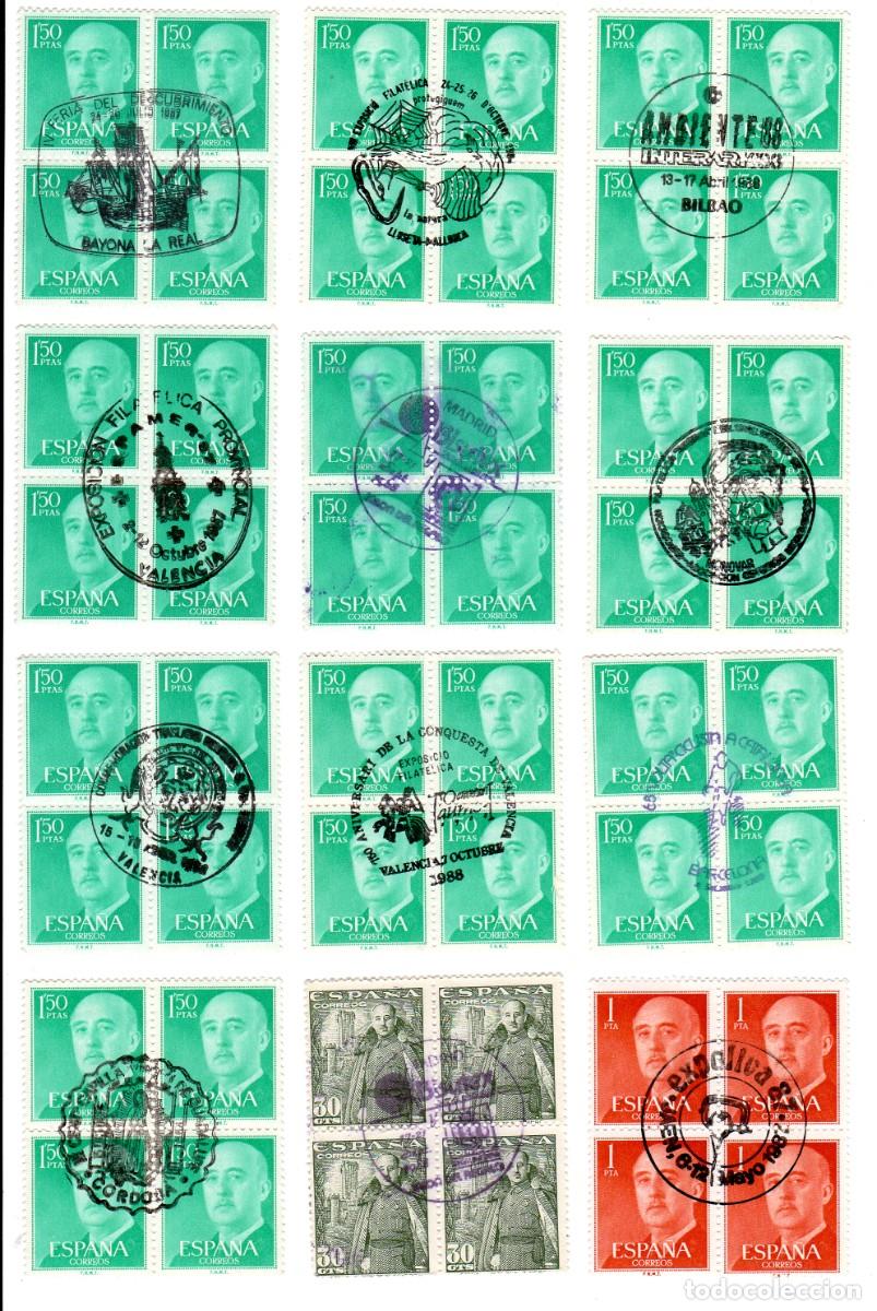 Sellos: Sellos Bloques de cuatro - Espa&ntilde;a, con matasellos - Foto 2