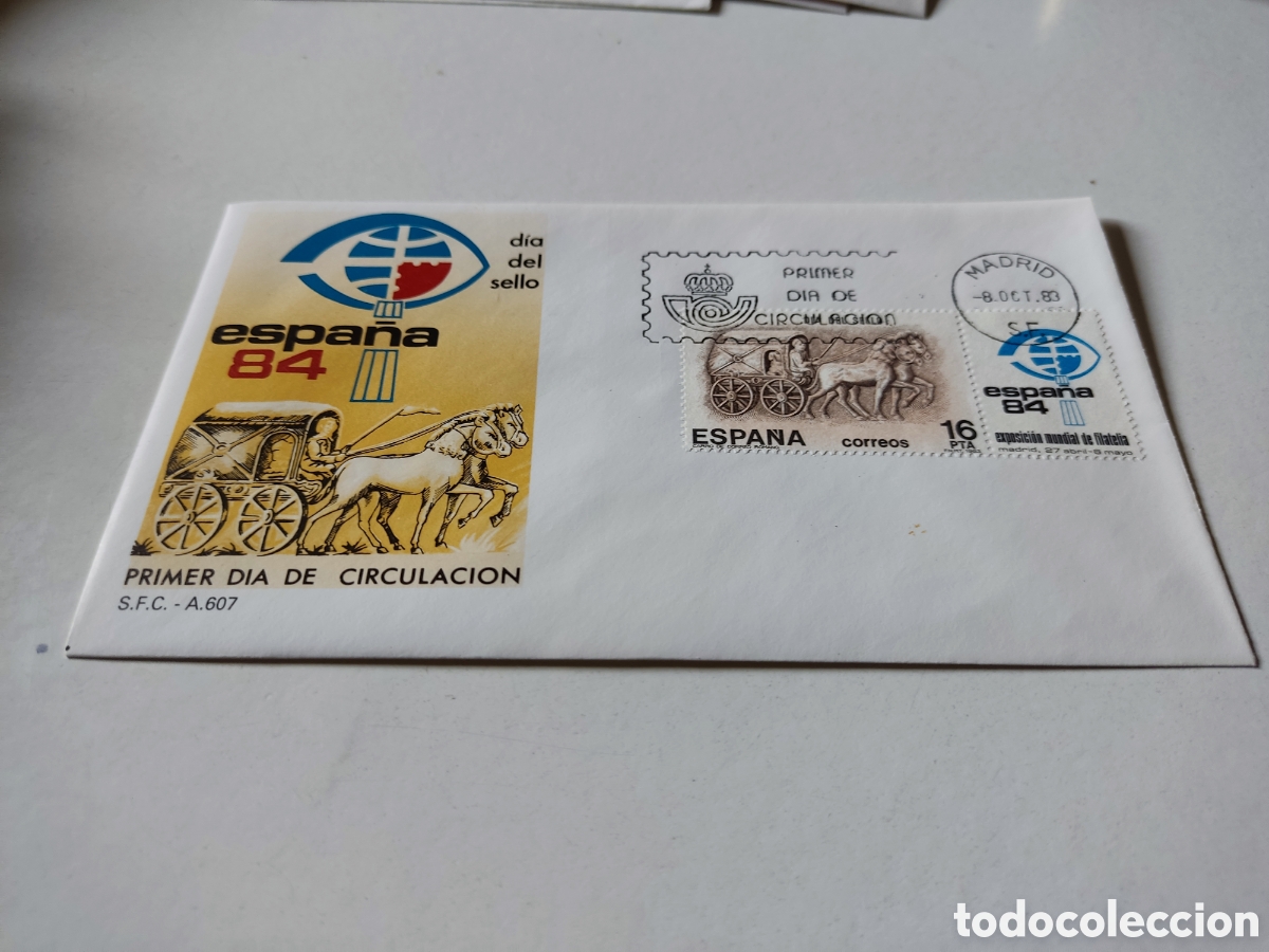Sellos: Sobre primer d&iacute;a de circulaci&oacute;n Espa&ntilde;a 84 - Foto 1