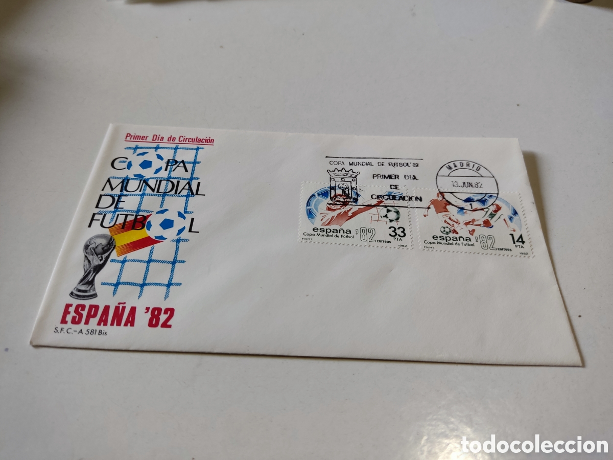 Sellos: Sobre primer d&iacute;a de circulaci&oacute;n Espa&ntilde;a 82 - Foto 1