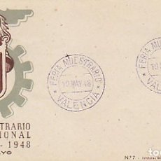 Sellos: AÑO 1948, FERIA MUESTRARIO DE VALENCIA, SOBRE DE GOMIS