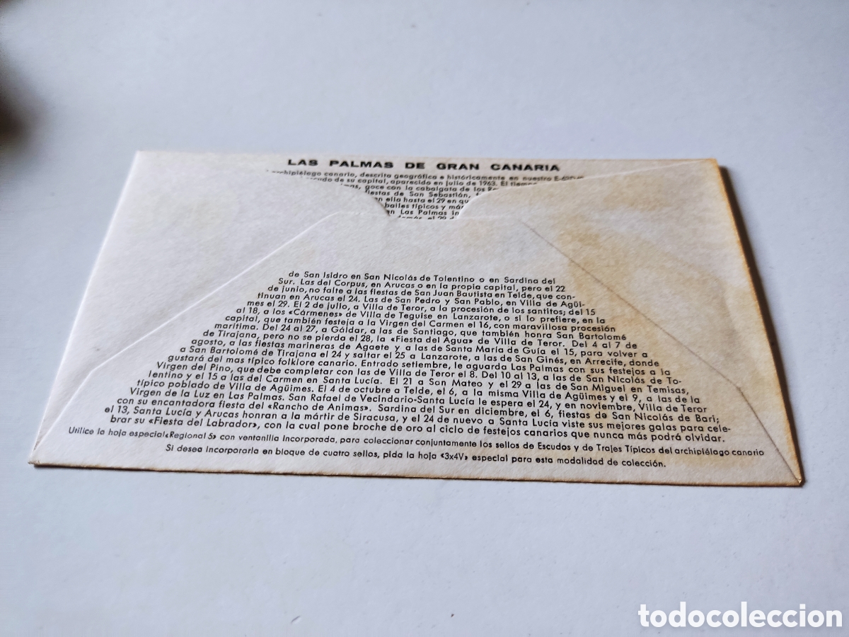 Sellos: Sobre primer d&iacute;a de circulaci&oacute;n las Palmas - Foto 2