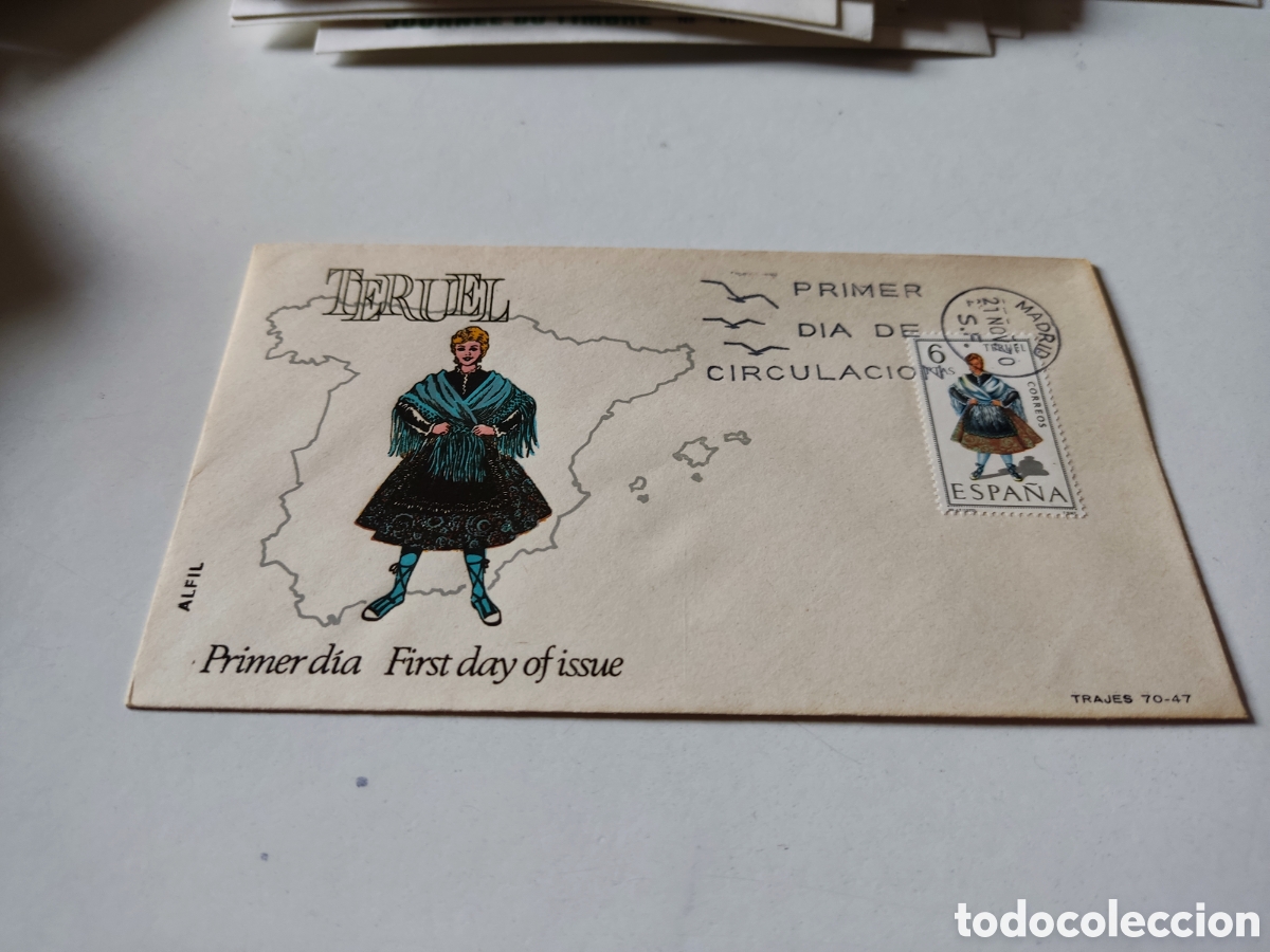 Sellos: Sobre primer d&iacute;a de circulaci&oacute;n Teruel - Foto 1
