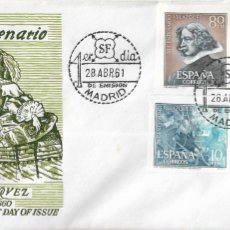 Sellos: PINTURA VELAZQUEZ III CENTENARIO 1961 (EDIFIL SH 1344/47) EN SOBRE PRIMER DIA DE ALFIL RARO ASI
