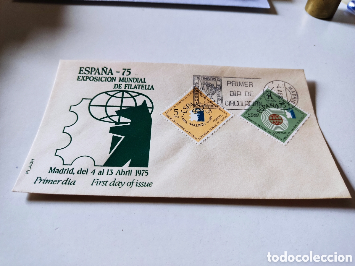 Sellos: Sobre primer d&iacute;a de circulaci&oacute;n Espa&ntilde;a 75 - Foto 1