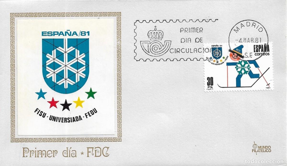 Sellos: ESQUI UNIVERSIADA 81 JUEGOS MUNDIALES UNIVERSITARIOS DE INVIERNO 1981 (EDIFIL 2608) EN SPD MF MADRID