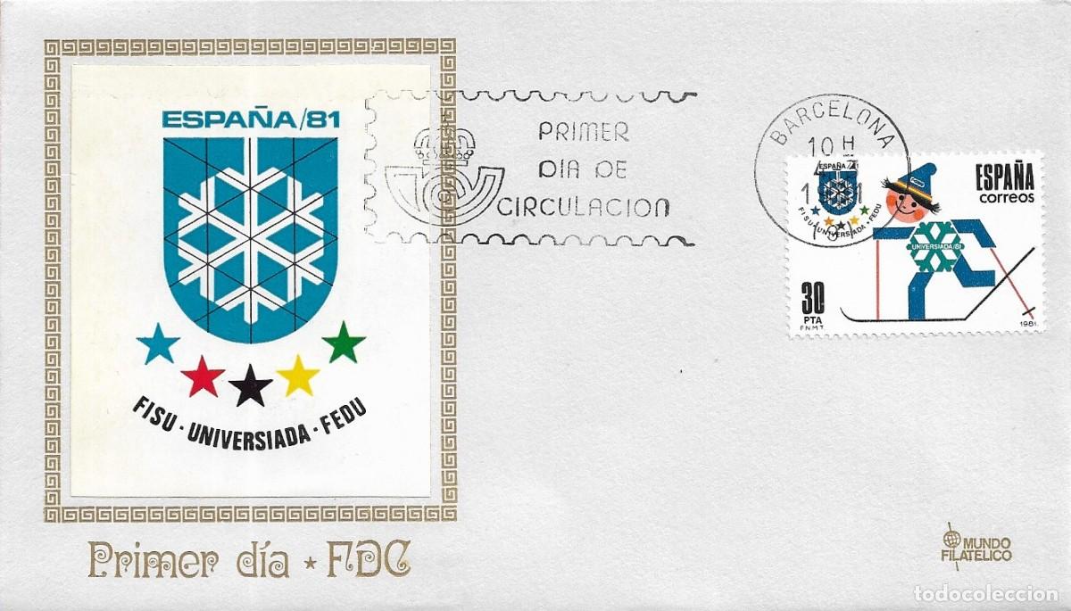 Sellos: ESQUI UNIVERSIADA 81 JUEGOS MUNDIALES UNIVERSITARIOS DE INVIERNO 1981 (EDIFIL 2608) SPD MF BARCELONA