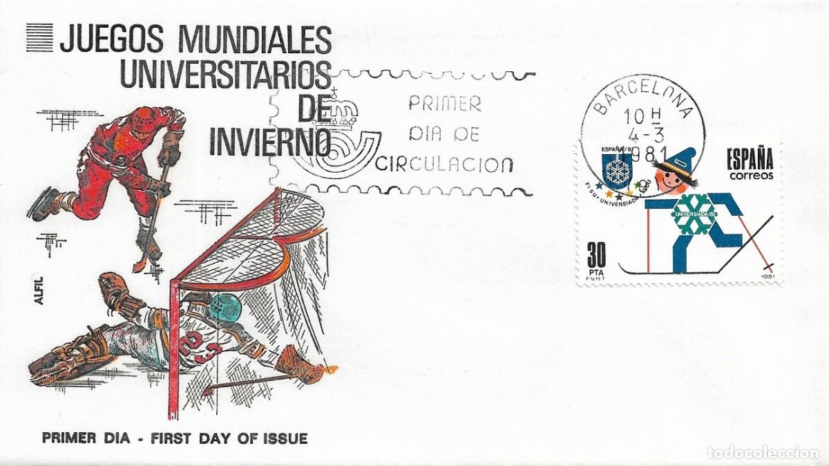 Sellos: ESQUI UNIVERSIADA 81 JUEGOS MUNDIALES UNIVERSITARIOS INVIERNO 1981 (EDIFIL 2608) SPD ALFIL BARCELONA