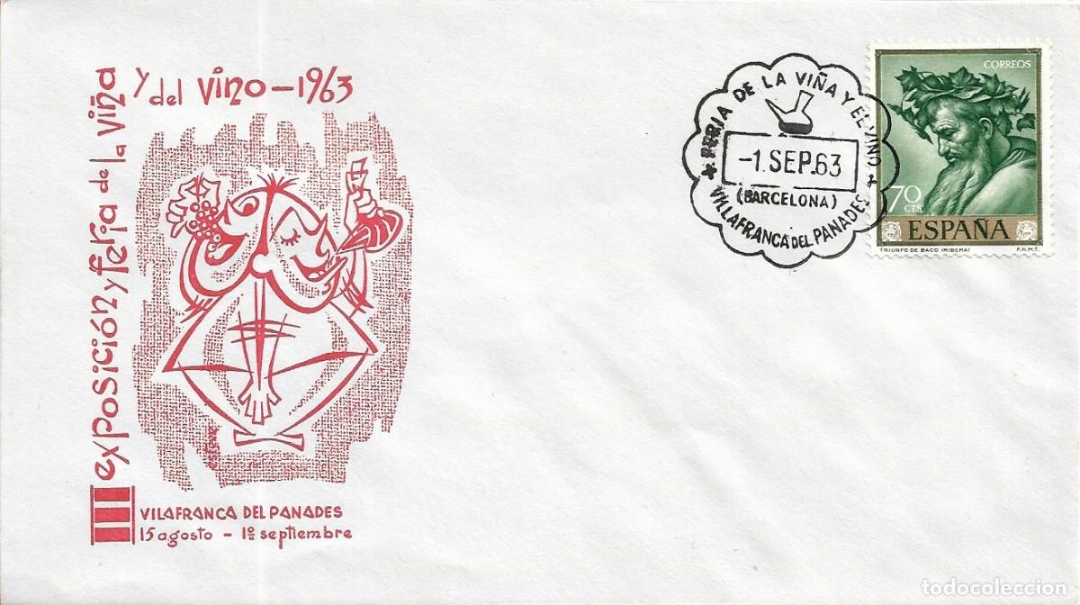Briefmarken: VINO III EXPOSICION FERIA DE LA VI&Ntilde;A VILLAFRANCA PANADES (BARCELONA) 1963 MATASELLOS RARO SOBRE ROJO