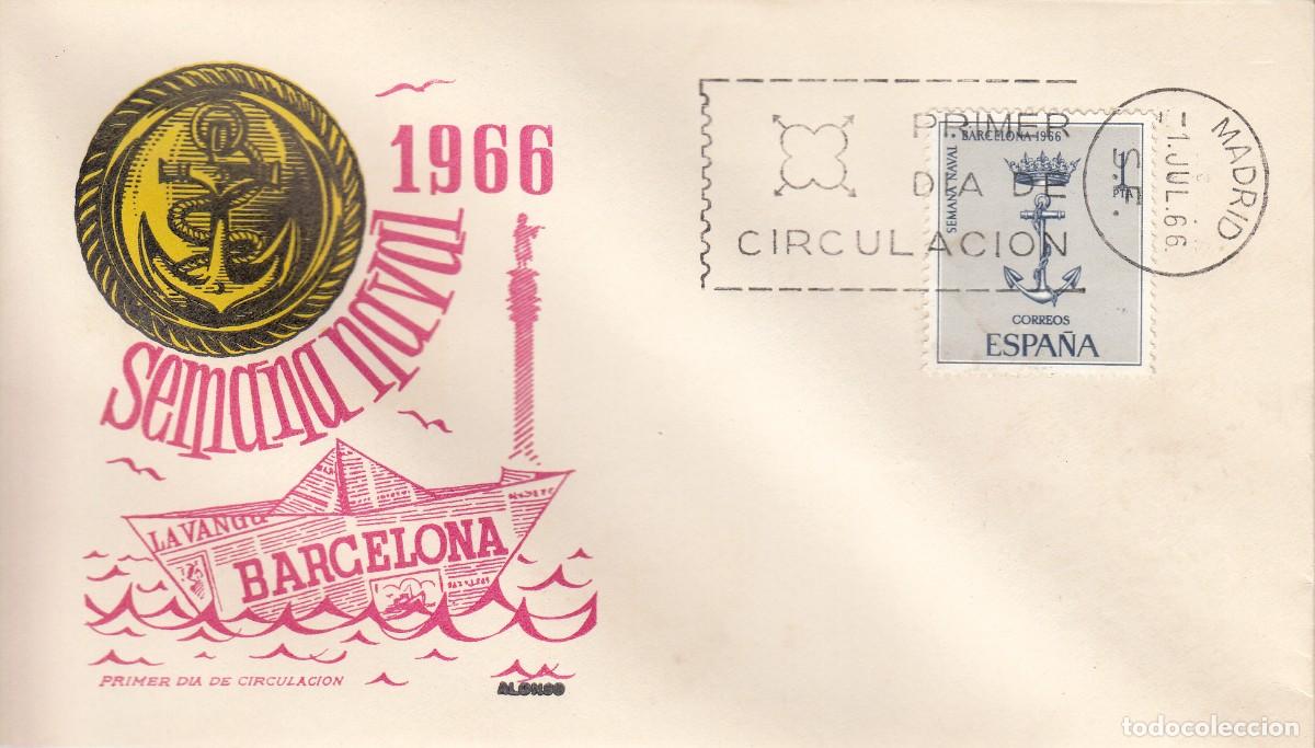 Sellos: SOBRE: 1966 MADRID. SEMANA NAVAL BARCELONA - Foto 1