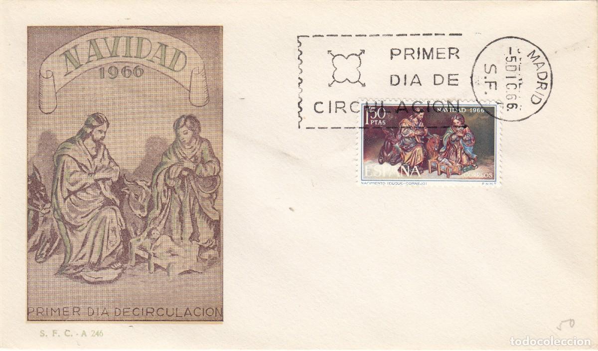 Sellos: SOBRE: 1966 MADRID. NAVIDAD - Foto 1