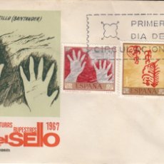 Sellos: SOBRE: 1967 MADRID. DIA DEL SELLO - PINTURAS RUPESTRES / CUEVA DEL CASTILLO