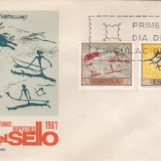 Sellos: SOBRE: 1967 MADRID. DIA DEL SELLO - PINTURAS RUPESTRES / CUEVA REMIGIA