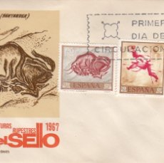 Sellos: SOBRE: 1967 MADRID. DIA DEL SELLO - PINTURAS RUPESTRES / CUEVA ALTAMIRA