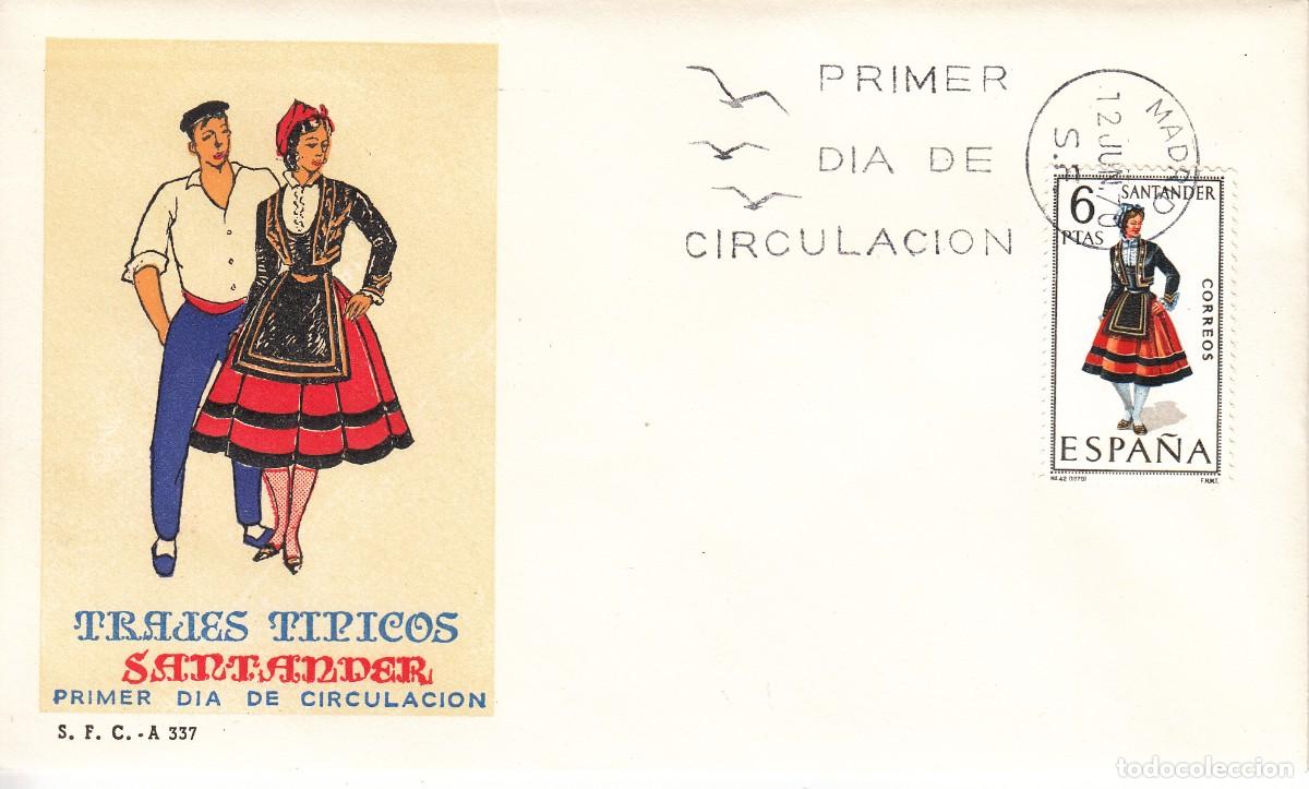 Sellos: SOBRE: 1970 MADRID. TRAJES TIPICOS - SANTANDER - Foto 1