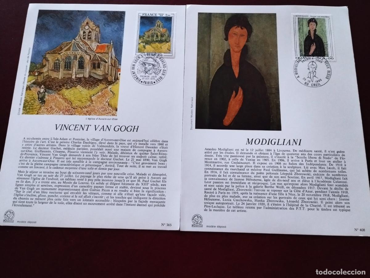 Sellos: LA IGLESIA DE AUVERS -SUR OISE VAN GOGH- MODIGLIANI- UNA MUJER DE OJOS AZULES