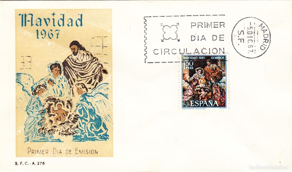 Sellos: SOBRE: MADRID 1967. NAVIDAD - Foto 1