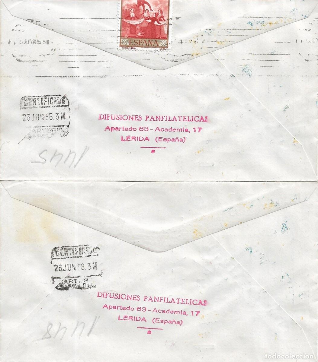 Sellos: HOJITAS BRUSELAS EXPOSICION 1958 (EDIFIL 1222/23) EN DOS SPD CIRCULADOS DE DP LLEGADAS MUY RARO ASI - Foto 2