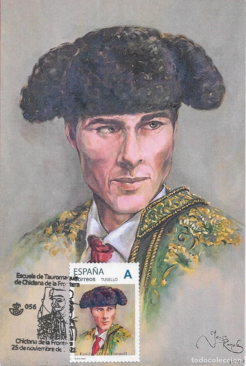 Sellos: RARO TU SELLO MOD 2 TOROS EMILIO OLIVA FORNELL ESCUELA DE TAUROMAQUIA CHICLANA CADIZ 2021 EN TARJETA