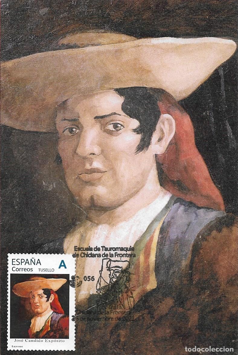 Sellos: RARO TU SELLO TOROS JOSE CANDIDO EXPOSITO ESCUELA TAUROMAQUIA CHICLANA FRONTERA (CADIZ) 2021 TARJETA