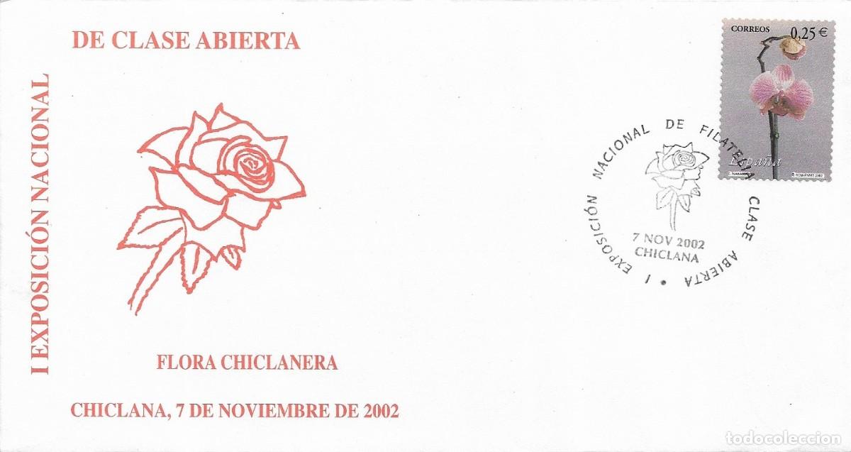 Sellos: FLORA CHICLANERA I EXPOSICION NAL FILATELIA CLASE ABIERTA, CHICLANA (CADIZ) 2002. MATASELLOS EN RARO