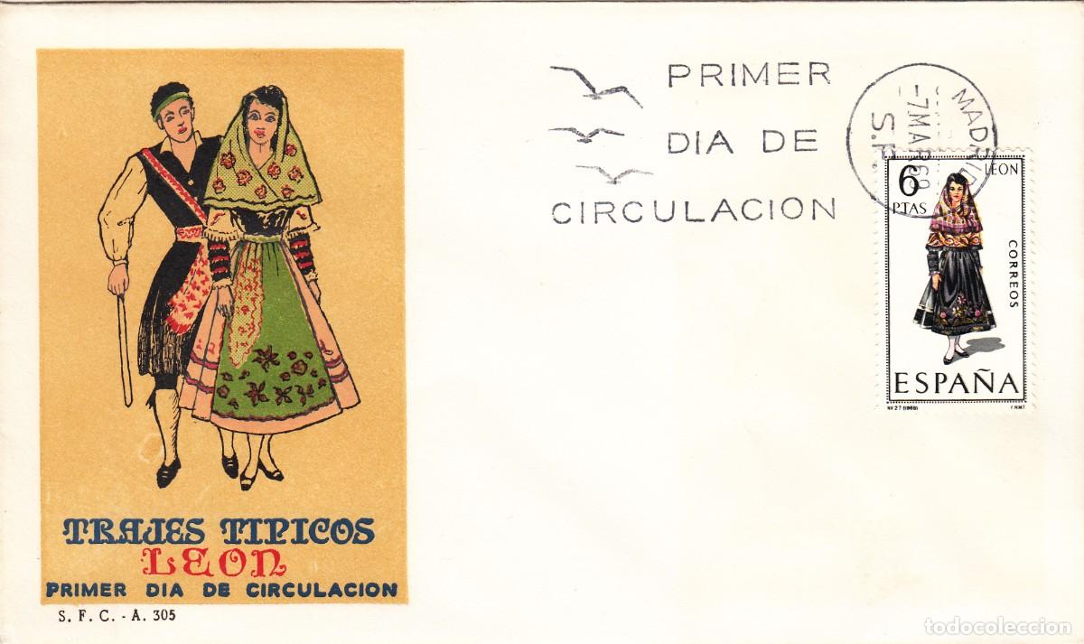 Sellos: SOBRE: 1969 MADRID. TRAJES TIPICOS LEON - Foto 1