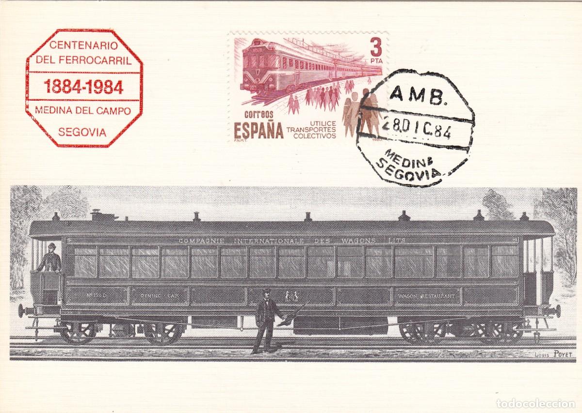 Sellos: MATASELLOS TRENES - FERROCARRIL - CENTENARIO DEL FERROCARRIL MEDINA DEL CAMPO A SEGOVIA EN AMBULANTE