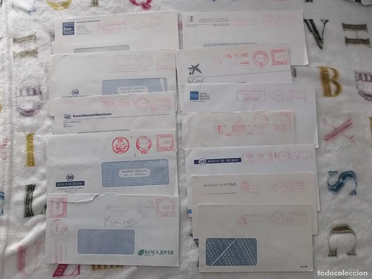 Stamps: RODILLO M&Aacute;QUINA FRANQUEAR - IMPRONTA PUBLICITARIA - LOTE 12 SOBRES.